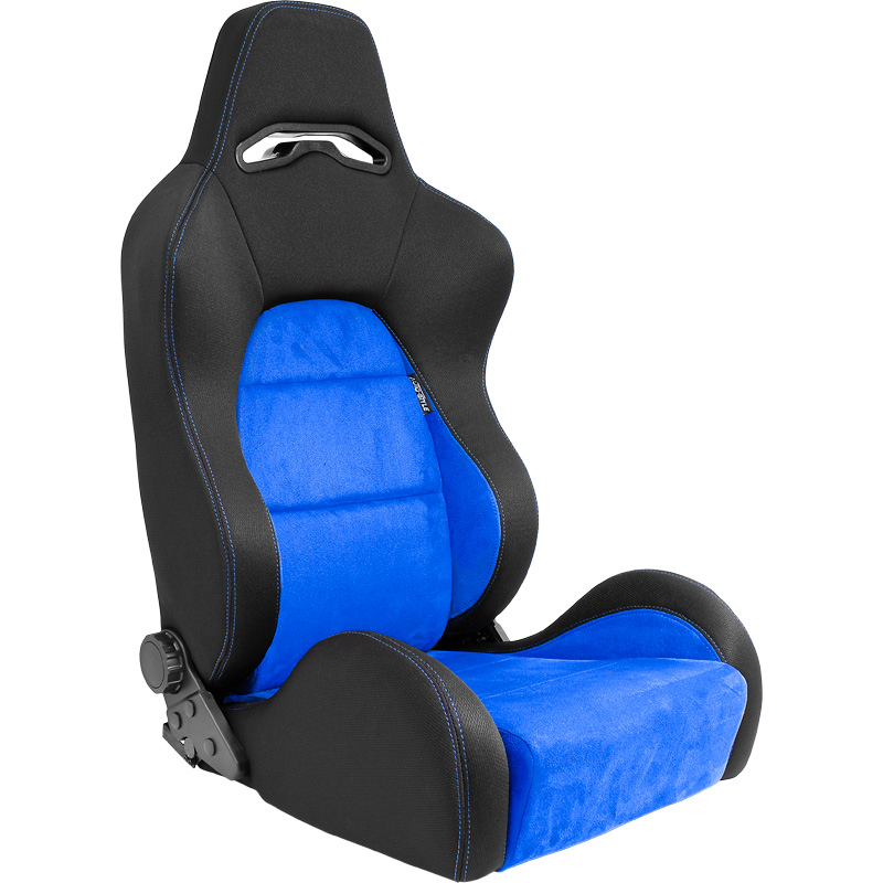 Siège baquet 'Eco Soft' - Noir/Bleu - Dossier réglable - incl. glissières