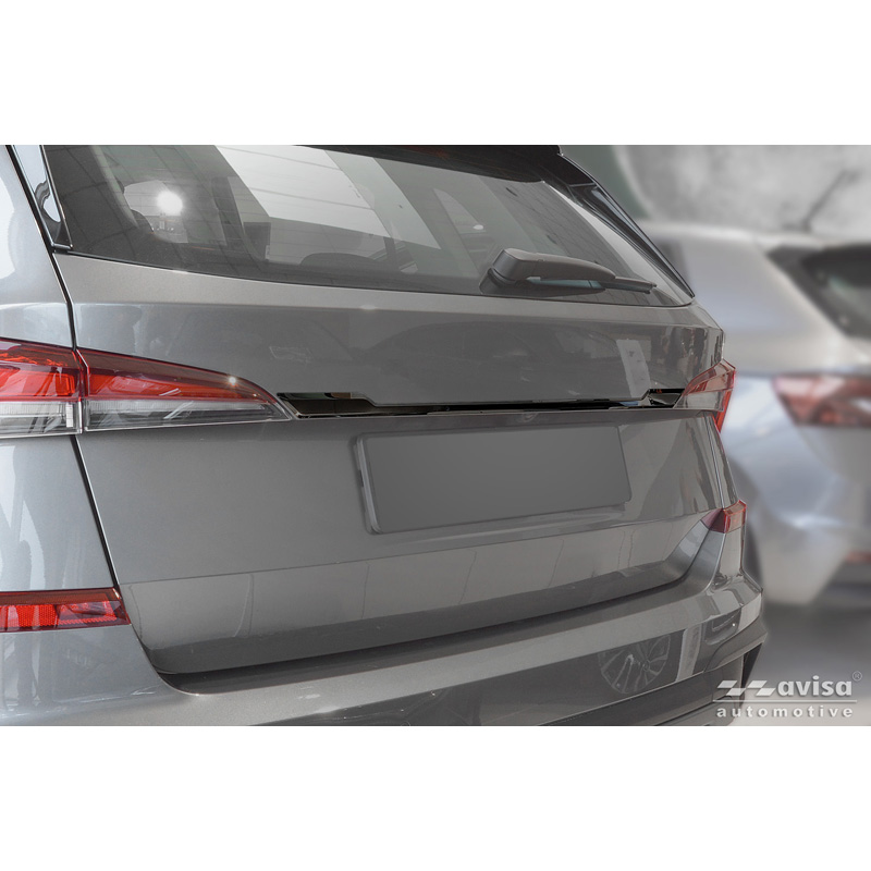 Avisa Moulure de hayon en Inox Noir Chrome sur mesure pour Skoda Kamiq (NW4) 2019-2024 & Facelift 2024-