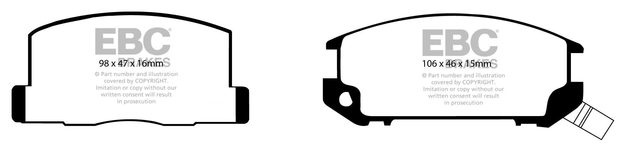 EBC Brakes TOYOTA MR2 1.6 (AW11) 84-90 Remblokken achterzijde