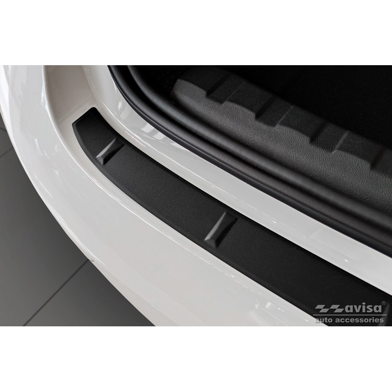 Protection de seuil arrière inox noir mat sur mesure pour BMW Série 3 G20 Sedan M-Paquet 2019- 'Ribs'