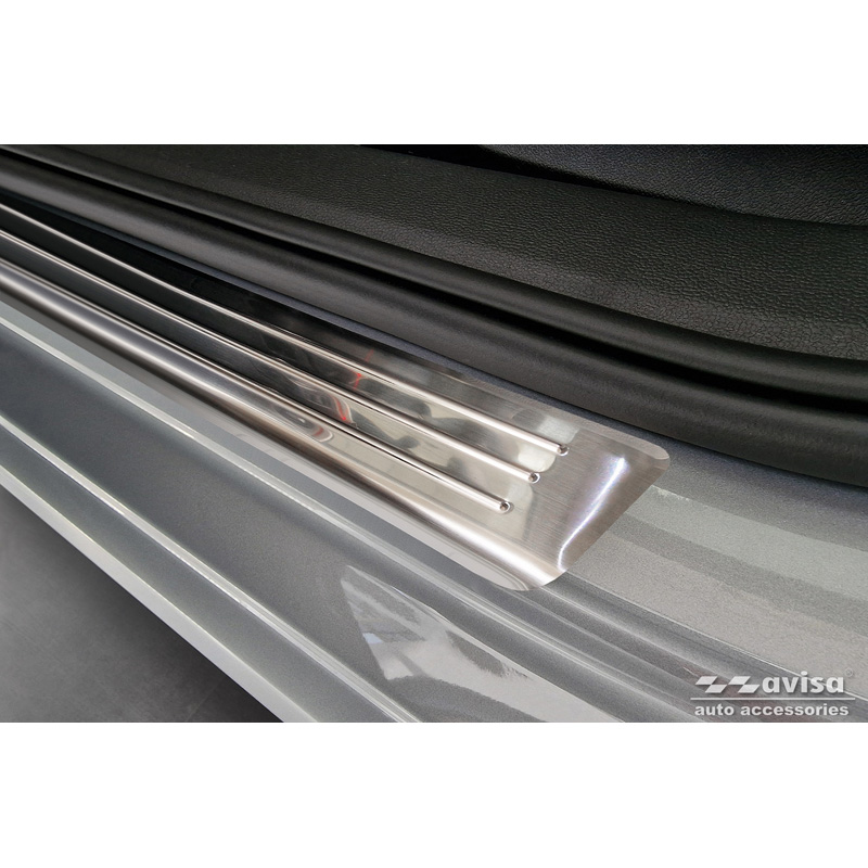 Seuils de portes inoxydable sur mesure pour Volkswagen Passat Variant (CJ5) incl. R-Line & Hybrid 2024- / Skoda Superb IV Combi 2024- 'Lines' - 4-pièces