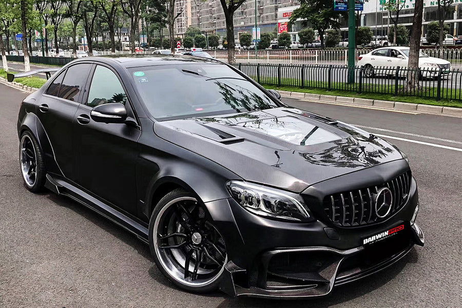 Mercedes Benz W205 C63/S AMG Sedan IMP Style Partial Carbon Fiber Full Body Kit 2019-2021