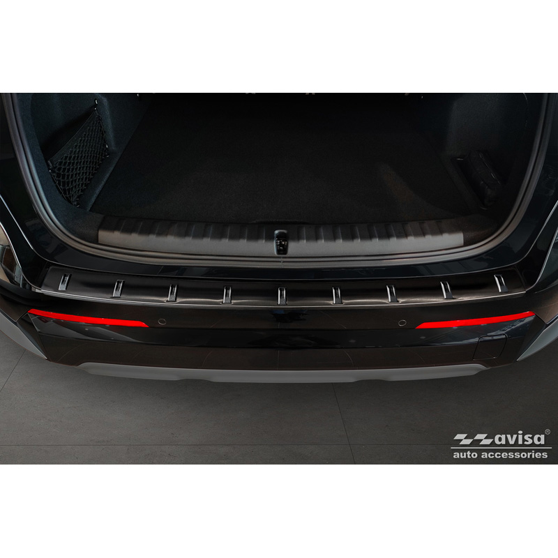 Protection de seuil arrière inox noir sur mesure pour BMW X1 U11 / X1 U11 xLine 2022- 'STRONG EDITION'