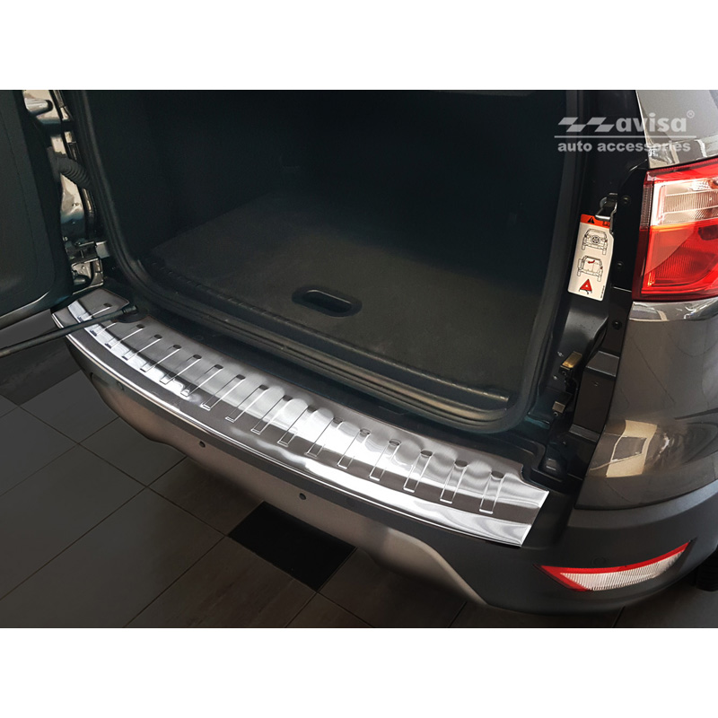 Protection de seuil arrière inox sur mesure pour Ford Ecosport II Facelift 2017- incl. ST-Line 'Ribs'