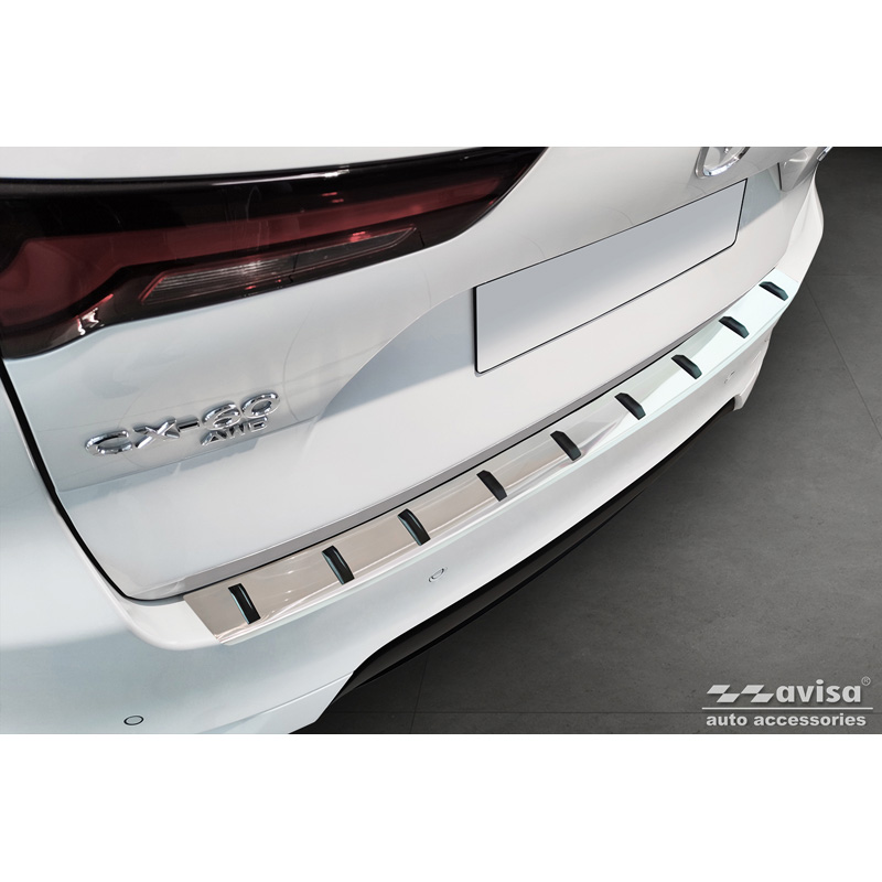 Protection de seuil arrière inox sur mesure pour Mazda CX-60 (KH) 2022- 'STRONG EDITION'
