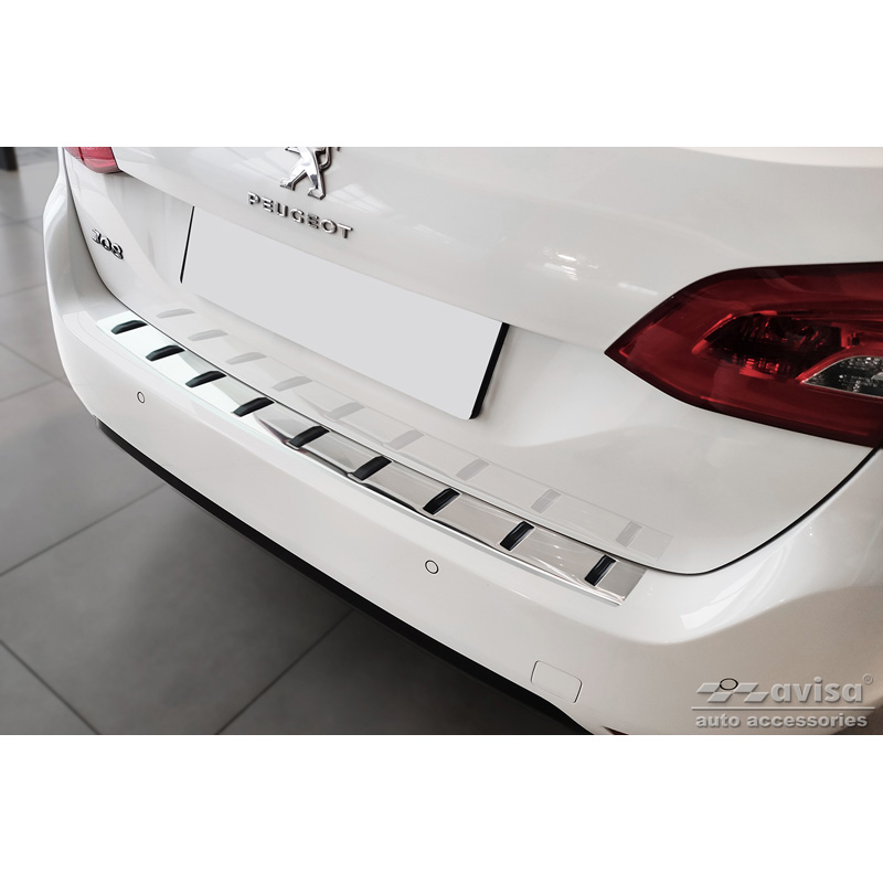 Protection de seuil arrière inox sur mesure pour Peugeot 308 SW II 2013-2017 & Facelift 2017-2021 'STRONG EDITION'