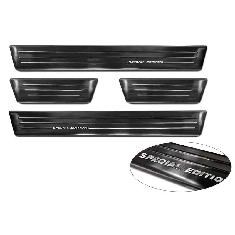 Seuils de portes inoxydable noir sur mesure pour Mitsubishi Space Star Facelift 2020- - 'Special Edition' - 4-pièces