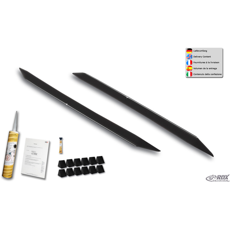 RDX Racedesign Jupes latérales 'Slim' sur mesure pour Toyota Yaris P9 2005-2011 (ABS noir luisant)
