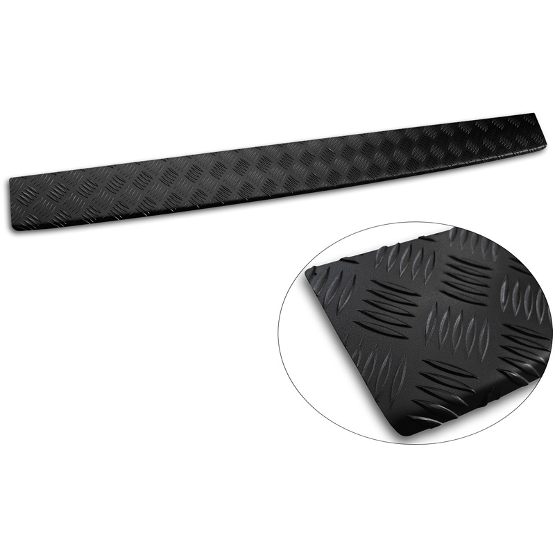 Avisa Protection de seuil arrière en aluminium noir mat sur mesure pour Renault Trafic III / Nissan NV300 2014- / Opel Vivaro 2014-2019 & Fiat Talento 2016-2021 '3mm Riffled Plate'