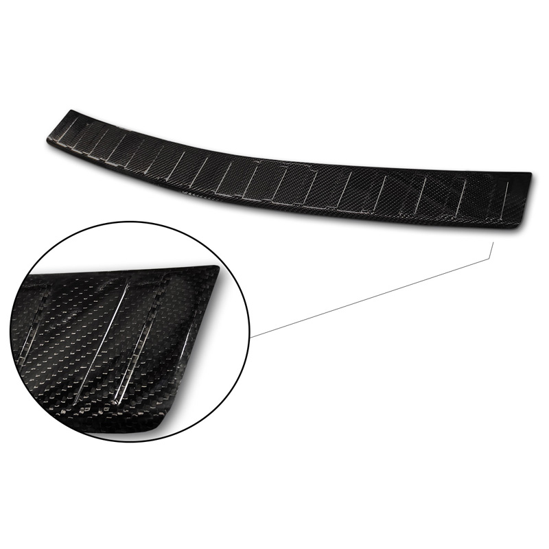 Protection de seuil arrière carboné 3D sur mesure pour Opel Mokka X Facelift 2016-2020 'Ribs'