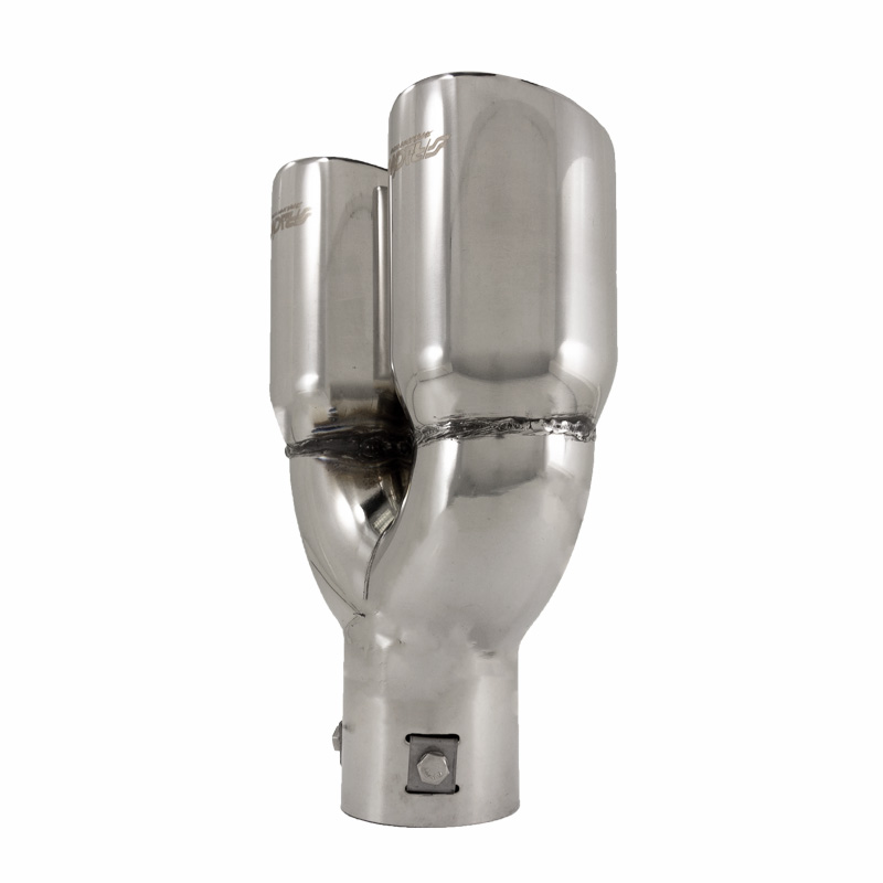 Simoni Racing Embout d'Échappement Rond Double Inox - Ø90xL242mm - Montage ->62mm