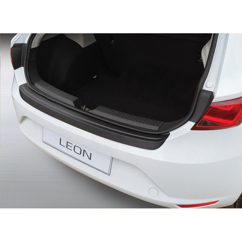 Protection de seuil arrière (ABS) sur mesure pour Seat Leon SE/FR 2013-2020 Noir
