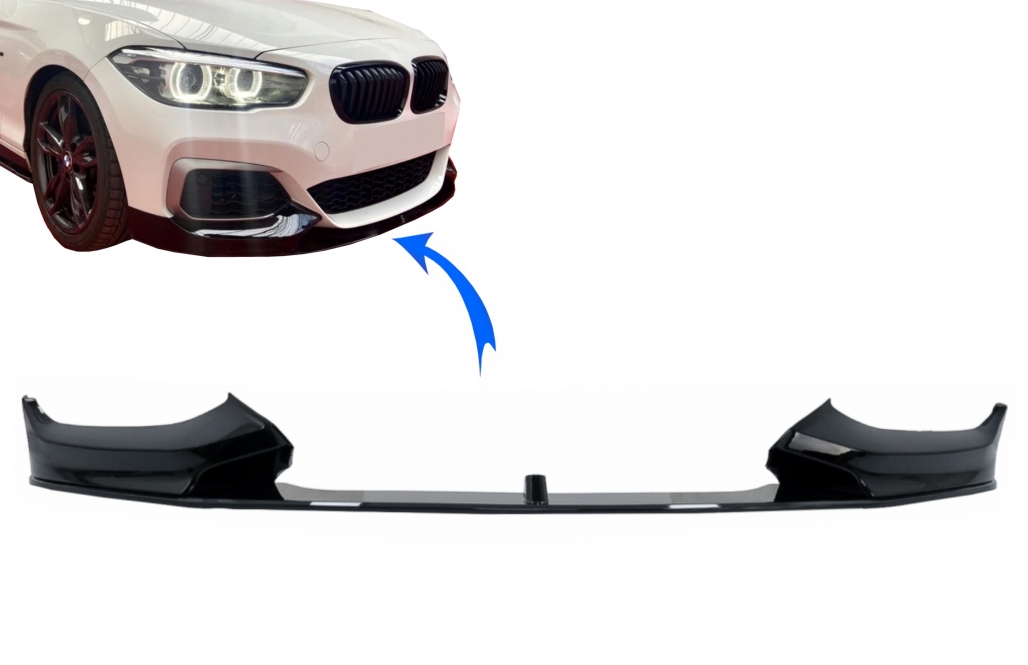 Voorspoiler BMW 1 Serie F20 / F21 LCI 15-19 M-Pakket Glans Zwart