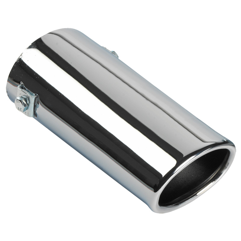 Embout d'échappement Acier/Chromé - ovale 80x60mm - longueur 165mm - ->55mm joint