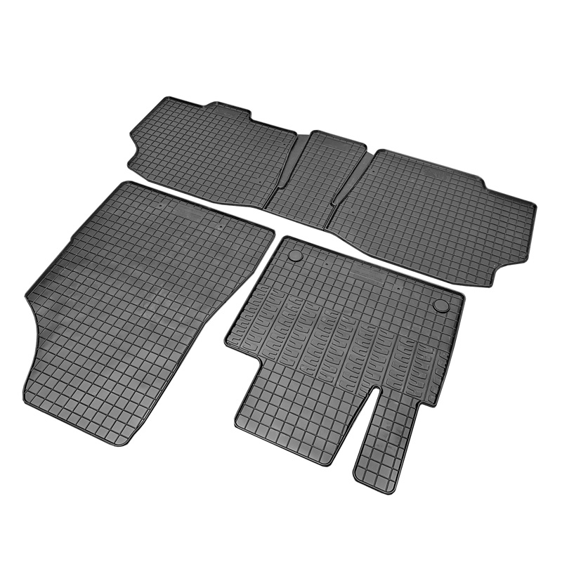 Set tapis de caoutchouc sur mesure pour Mercedes Citan Tourer / Classe-T MPV (W420) & Renault Kangoo III MPV & Nissan Townstar MPV 2021- (5-pièces + points de fixage)