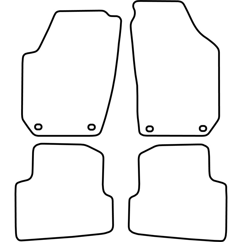 Set de tapis de sol en velours sur mesure pour Skoda Fabia 2007-2008