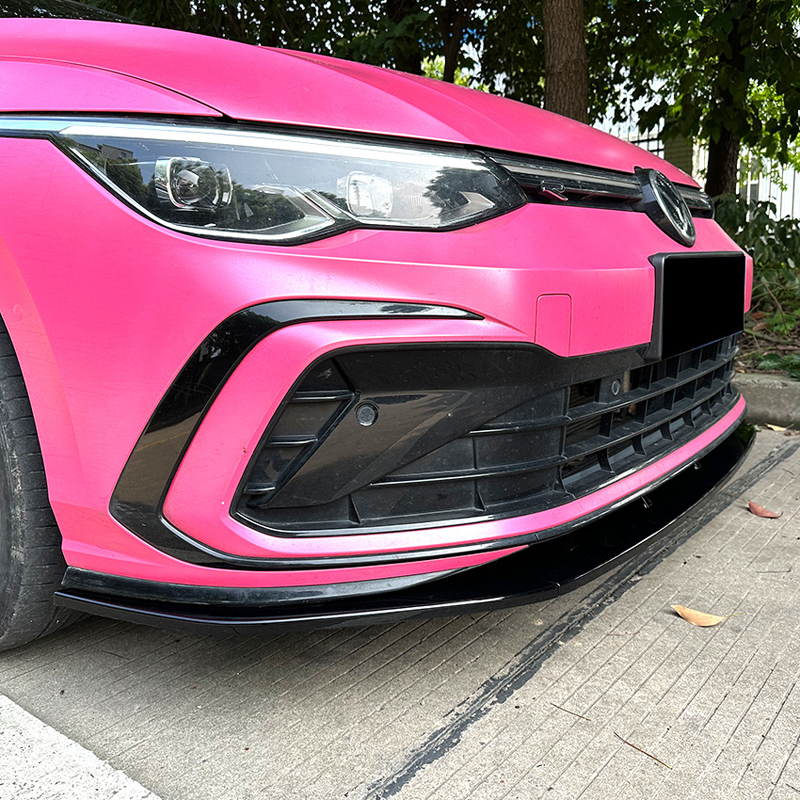 Spoiler avant sur mesure pour Volkswagen Golf VIII GTi/GTD/R/R-Line 2020- (ABS Noir luisant)