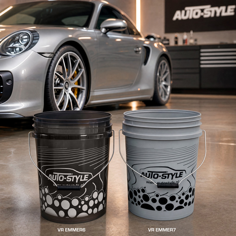 Seau lavage de voiture 20L avec Grit/Grille - transparent gris fumé