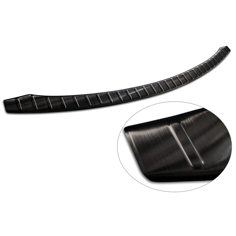 Protection de seuil arrière inox noir sur mesure pour Tesla Model S 2012- 'Ribs'