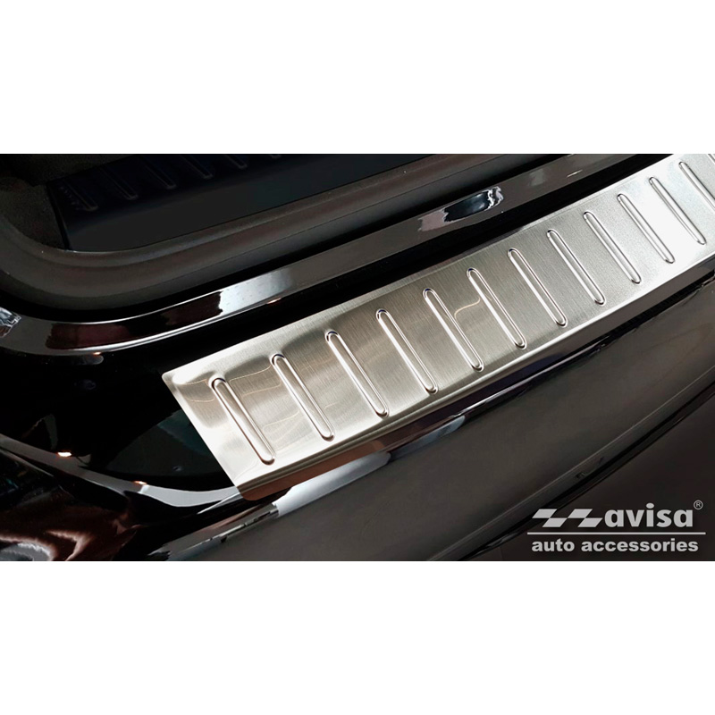 Protection de seuil arrière inox sur mesure pour Mercedes Classe-C W205 Kombi 2014-2021 'Ribs'