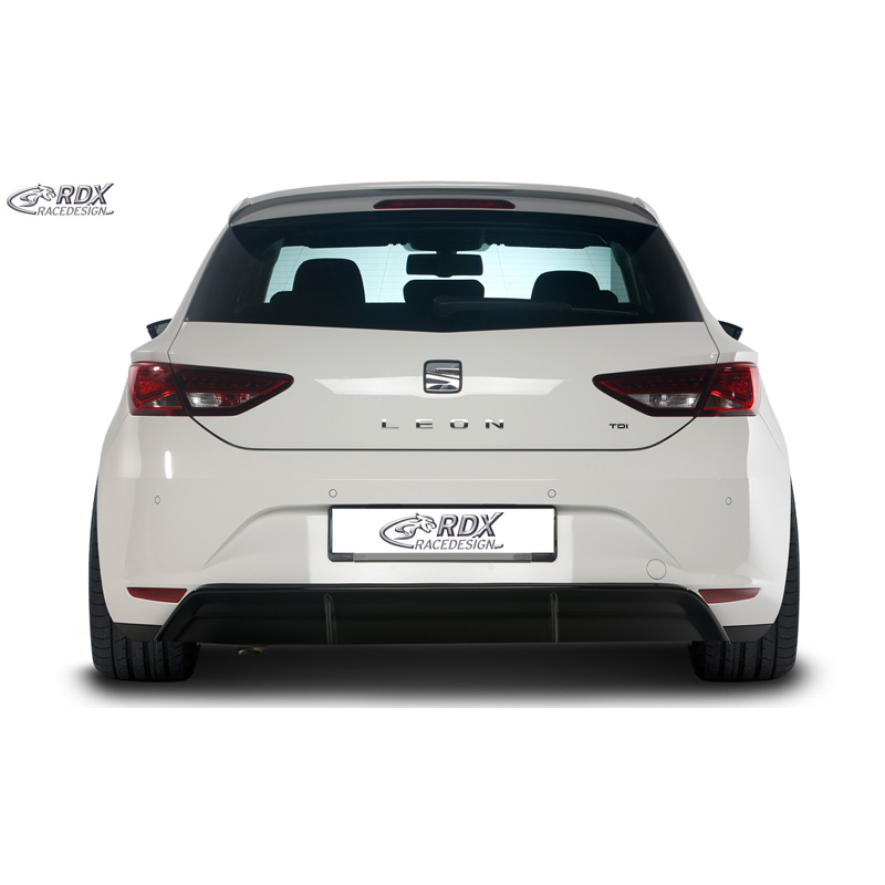 Jupe arrière 'Diffuseur' sur mesure pour Seat Leon 5F SC/5-portes 2013-2017 excl. ST/FR/Cupra (ABS noir luisant)