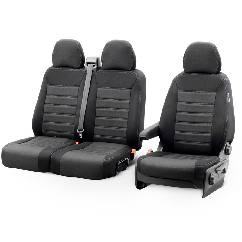 Original Design Housses de siège en tissu 2+1 sur mesure pour Volkswagen ID.Buzz 2022- (accoudoir sur le siège du conducteur)