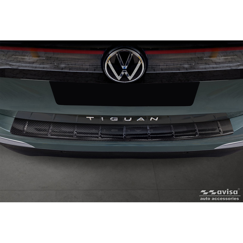 Protection de seuil arrière carboné 3D sur mesure pour Volkswagen Tiguan III (CT1) 2024- 'Ribs'