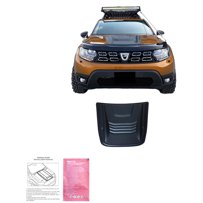 Écope de capot sur mesure pour Dacia Duster I 2010-2017 & Duster II 2018-2024 - Noir mat