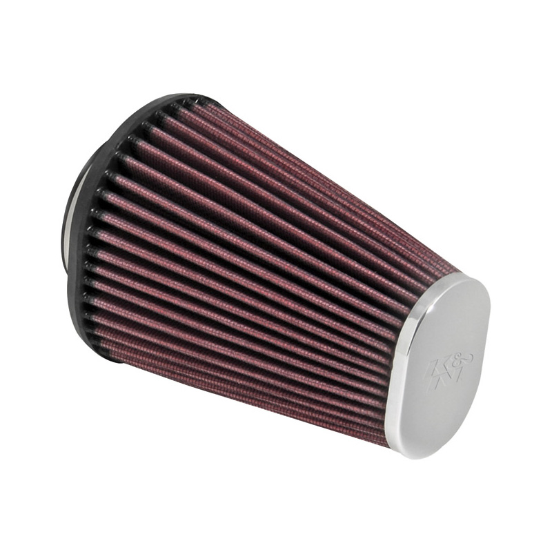 K&N Filtre à Air Universel Ovale/Conique 62mm raccordement, 114x95mm de base, 76x51mm en haut, 152mm hauteur (RC-3680)