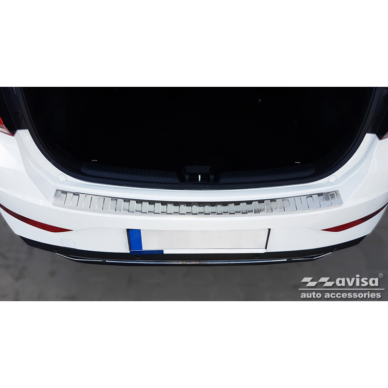 Protection de seuil arrière inox sur mesure pour Hyundai I30 HB 5-portes FL 2020- 'Ribs'