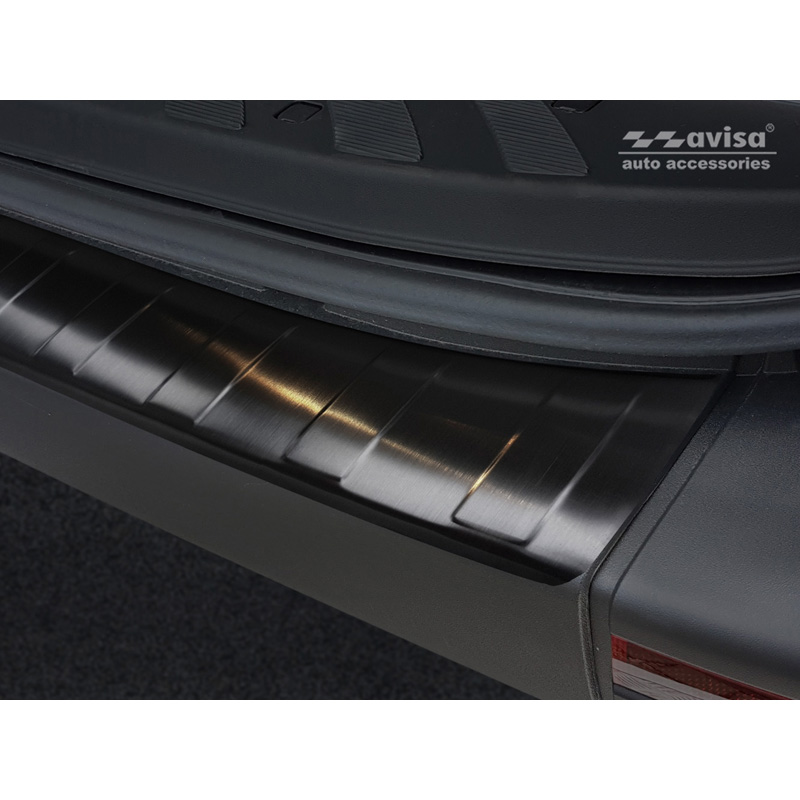 Protection de seuil arrière inox noir sur mesure pour Mercedes Sprinter III 2018- 'Ribs'
