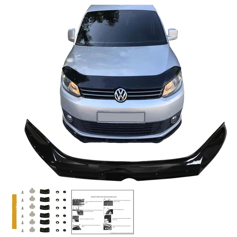 Protection du capot sur mesure pour Volkswagen Caddy MK3 Facelift 2010-2015 - Noir brillant