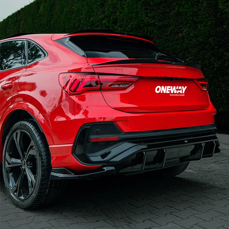 Oneway Becquet arrière sur mesure pour Audi Q3 (F3N) Sportback 2019-2025 incl. S-Line/RSQ3 - Noir brillant