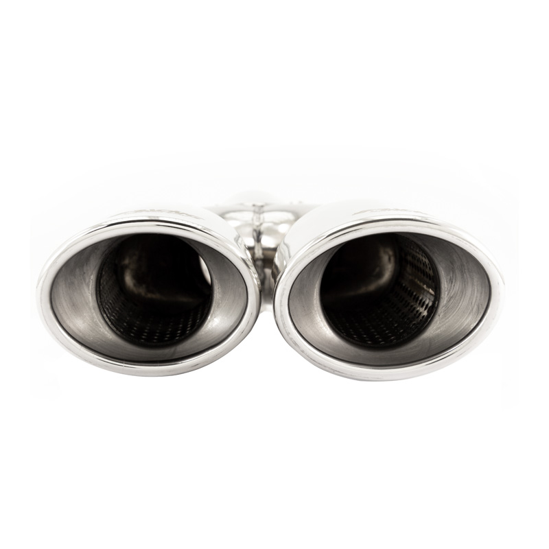 Simoni Racing Embout d'Échappement Ovale Double/Oblique Inox - 167x67xL220mm - Montage 37->57mm - à gauche