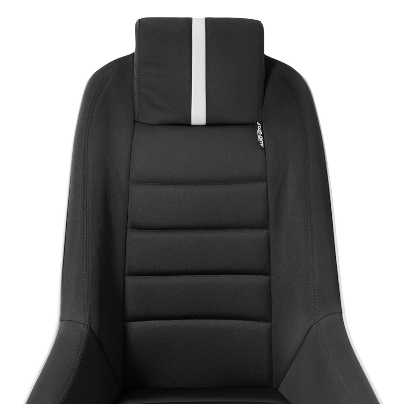 Siège baquet 'Classic RS' - Noir/Gris - Dossier fixe + Appuie-tête intégré - incl. glissières