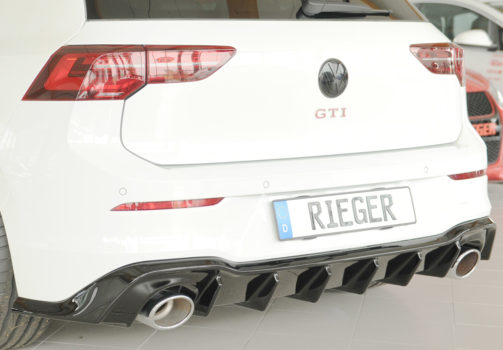 Diffuser Volkswagen Golf 8 GTI Clubsport Rieger Glans Zwart