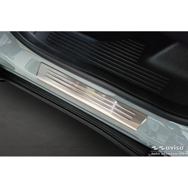 Seuils de portes inox sur mesure pour Ford Tourneo Courier II 2023- 'Lines' - 4-pièces