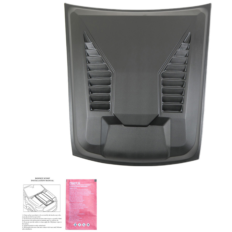 Écope de capot sur mesure pour Toyota Hilux 8ème Gen. 2015-2020 - Version 2 - Noir mat