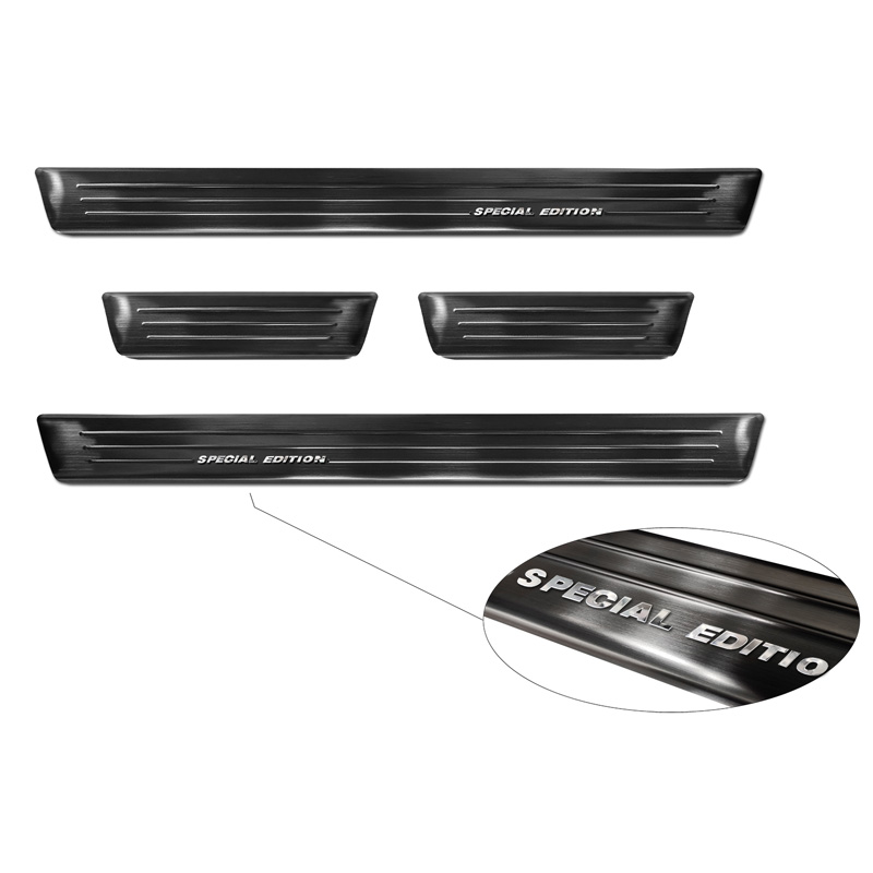 Seuils de portes inoxydable noir sur mesure pour Opel Mokka 2020- - 'Special Edition' - 4-pièces