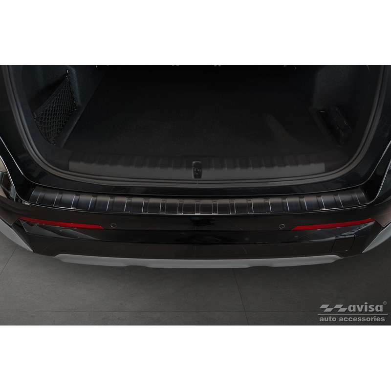 Protection de seuil arrière inox noir sur mesure pour BMW X1 U11 / U11 xLine 2022- 'Ribs'
