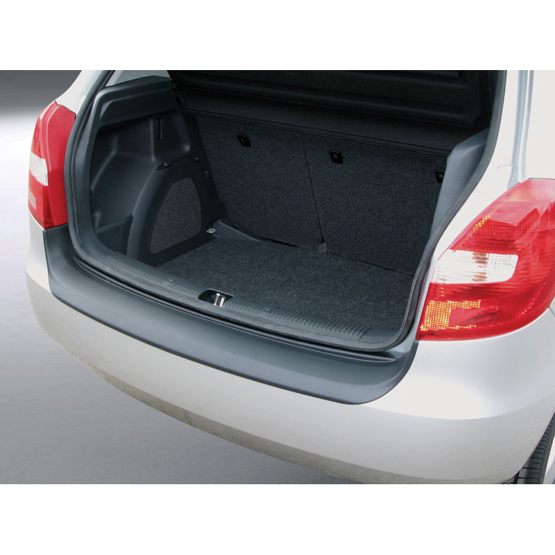 Protection de seuil arrière (ABS) sur mesure pour Skoda Fabia II 2007-2010 Noir