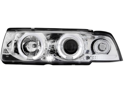 Phares BMW E36 limousine Angel Eyes chrome