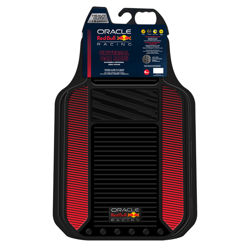 Red Bull Oracle Jeu de tapis de voiture universel 'Heavy Duty' - Set de 2 pièces - Noir/Rouge