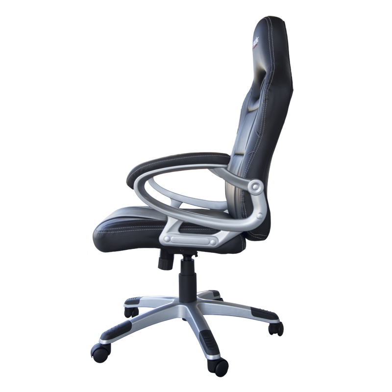 Simoni Racing Fauteuil de bureau / Fauteuil Gaming - Eco-Cuir Noir - Réglable