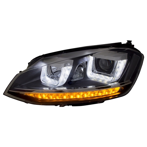 Koplampen passend voor VW Golf VII U-Tube LED Black