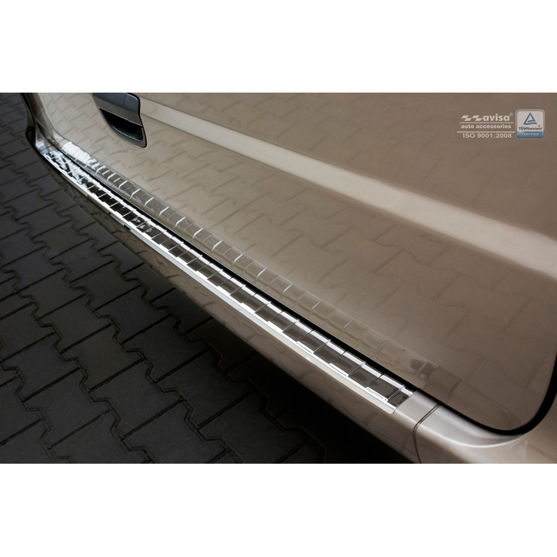 Protection de seuil arrière inox Chrome sur mesure pour Mercedes Vito / Viano 2003-2014 'Ribs'