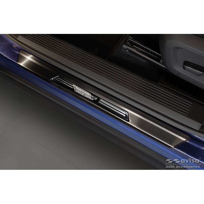Seuils de portes inox noir sur mesure pour Nissan X-Trail IV 2021- - 'Performance Special Edition' - 4-pièces