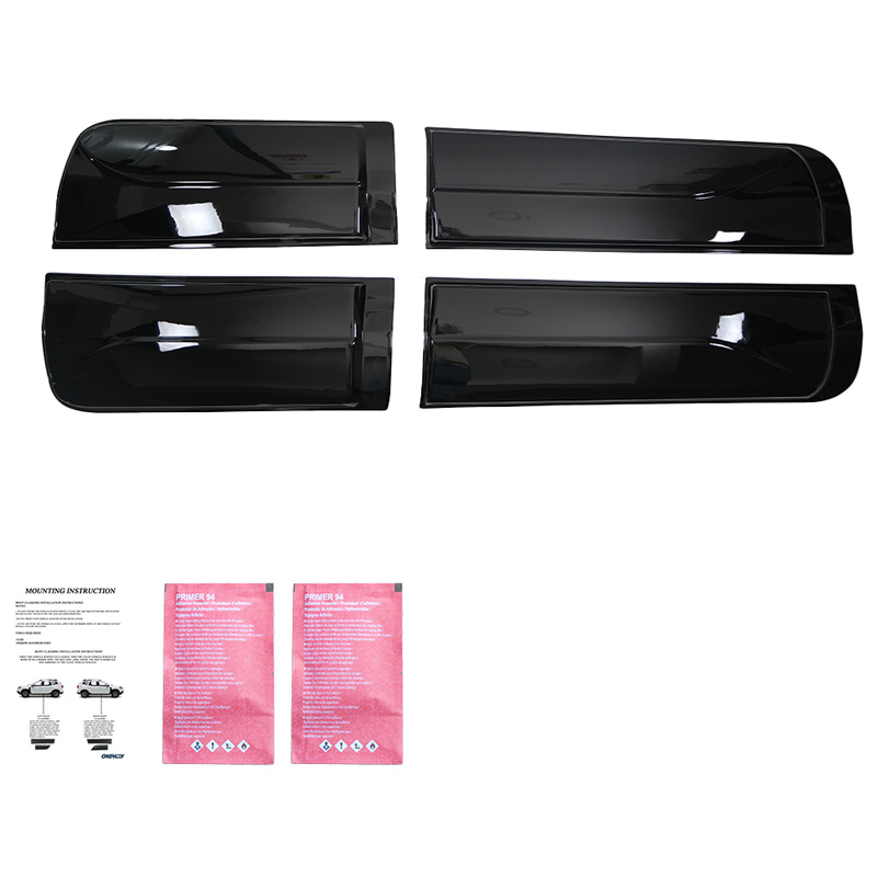 Jeu de baguettes de porte sur mesure pour Ford Ranger T6/T7/T8 2012-2022 - Noir brillant