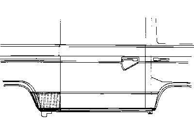 aansluitplaat, rechts VW T3, 1980-1992