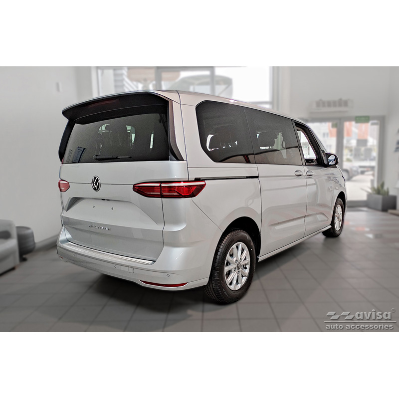 Protection de seuil arrière inox Chrome sur mesure pour Volkswagen Multivan T7 2021- 'Ribs'